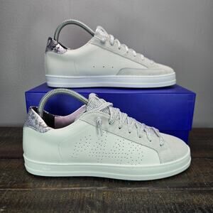 NEW P448 John Womens Size EU 39 US 8.5-9 Lace Up Low Capsule Shoes White Lilac